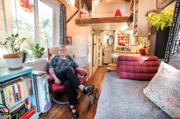 Her Adorable DIY Tiny Home for Retirement - Divorce To Living Simple