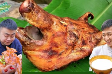 Who can eat roast-suckling pig? | TikTok Funny Mukbang | Spicy Food Mukbang | Songsong and Ermao