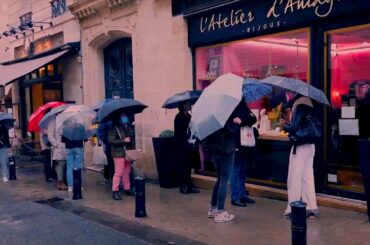 Walking in the September Rain [Dark screen] Walk Bordeaux 4k France| ASMR Rain sounds for sleeping