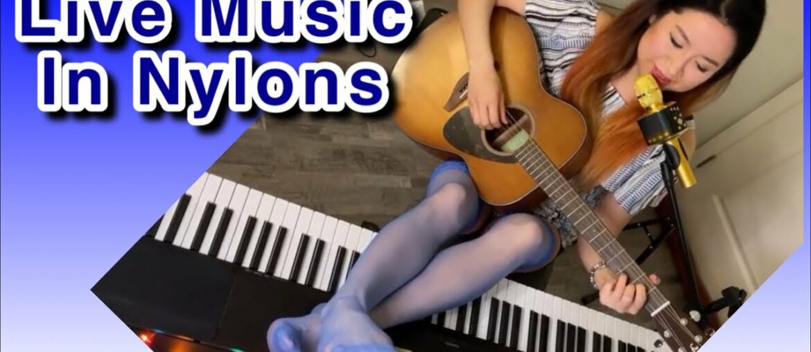 Music in Pantyhose Nylons, Live Piano Guitar, Stockings Tights Hosiery Feet ASMR, Pedal Pumping