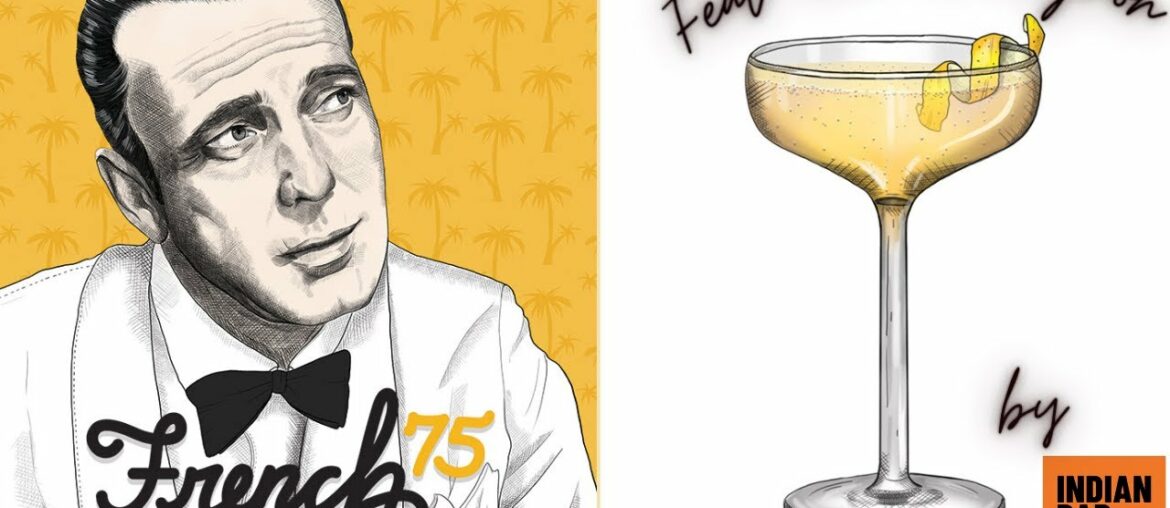 How to make French 75 Classic Cocktail | Champagne Cocktail | Sparkling wine cocktail | French 75