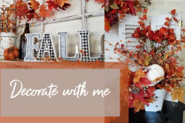 FALL DECORATE WITH ME - PUMPKINS AND LEAVES - FALL DECOR - FALL TABLESCAPE - FALL VIGNETTES