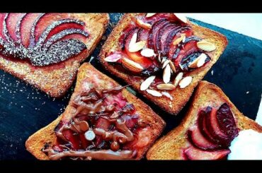 Plum French Toast with 4 different toppings | Baked Plum French toast recipe for Breakfast