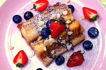 Nutella Stuffed French Toast Rolls | Nutella French Toast