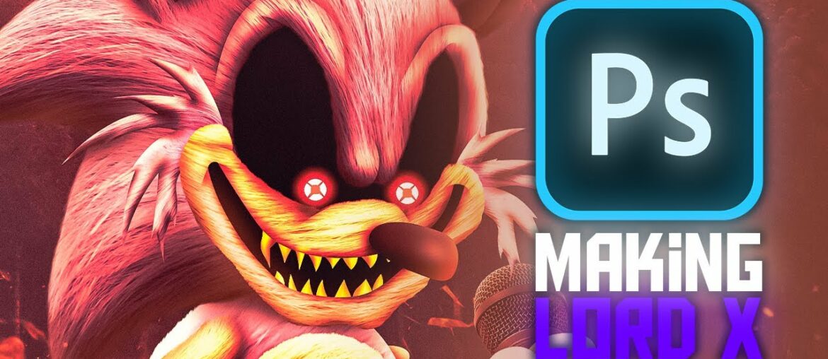 Making Lord X from a Friday Night Funkin' Mod in Photoshop | Speed Edit