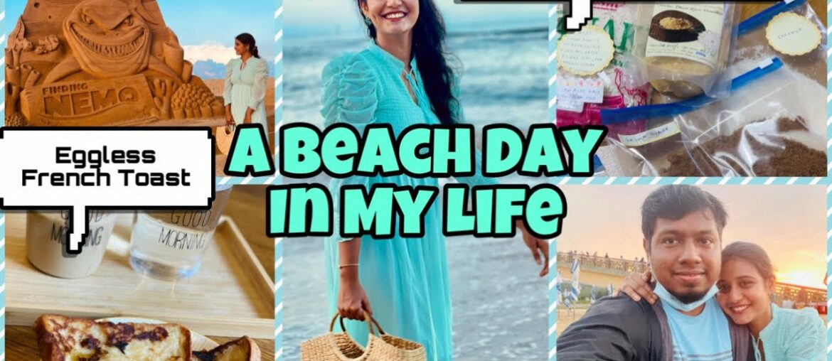 VLOG: Beach Day In My Life | Quarantine Food | Purataasi Eggless French Toast Tamil | Sand Sculpture