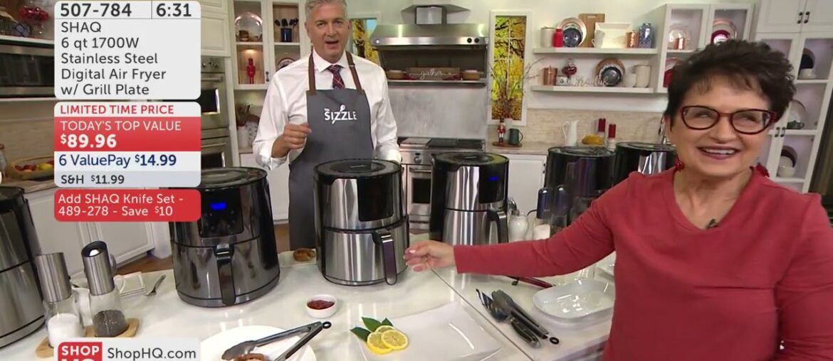 SHAQ 6 qt 1700W Stainless Steel Digital Air Fryer w/ Grill Plate | Holiday Gourmet Gifts Ft. Sea… SHAQ 6 qt 1700W Stainless Steel Digital Air Fryer w/ Grill Plate | Holiday Gourmet Gifts Ft. Sea...