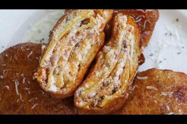 fried lasagna recipe | lagna French bread dough recipe