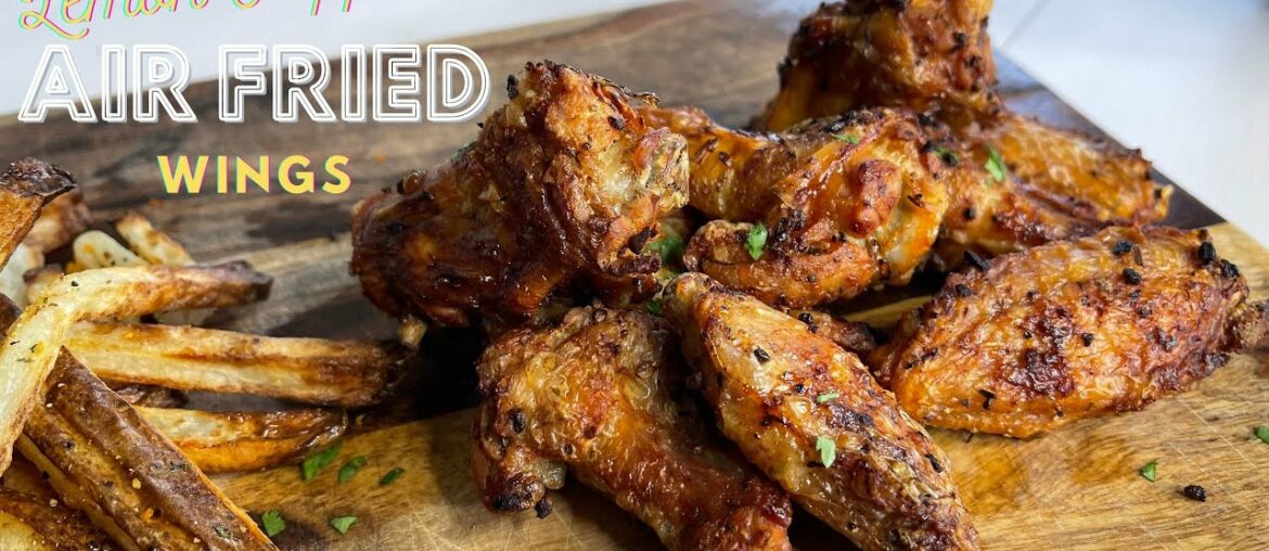 Air Fryer Lemon Pepper Wings n’ Fries | GAME DAY Crispy Chicken Wings and French Fries | Vlogtober 1