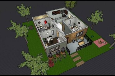 Three Bedrooms French House Design on a Small Land