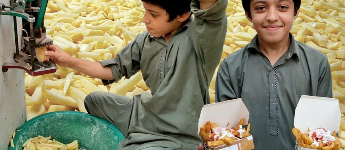 12 Years Old Afghani Boy Selling French Fries | Hardworking Kid | Street Food Karachi Pakistan