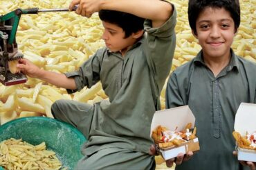 12 Years Old Afghani Boy Selling French Fries | Hardworking Kid | Street Food Karachi Pakistan