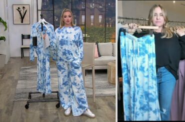 Peace Love World French Terry Wide Leg Sweatpants on QVC