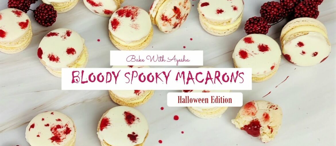 Red Blood SPOOKY Halloween Macarons | Easy French Macaron Recipe For Beginners | Bake With Ayesha Red Blood SPOOKY Halloween Macarons | Easy French Macaron Recipe For Beginners | Bake With Ayesha