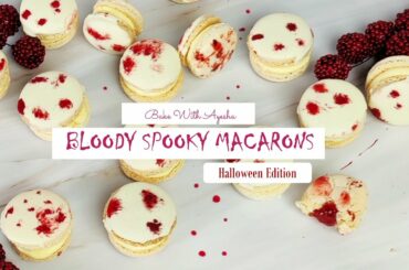 Red Blood SPOOKY Halloween Macarons | Easy French Macaron Recipe For Beginners | Bake With Ayesha
