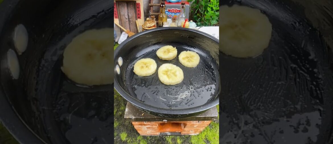 Miniature Banana French Toast Recipe | ASMR Mini Banana Cooking Food #Shorts