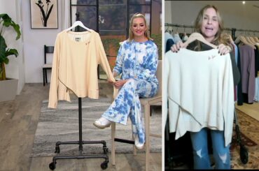 Peace Love World Reverse French Terry Pullover on QVC