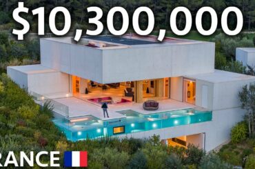 Touring $10,300,000 Minimalist CONCRETE Modern Mansion in the South of France