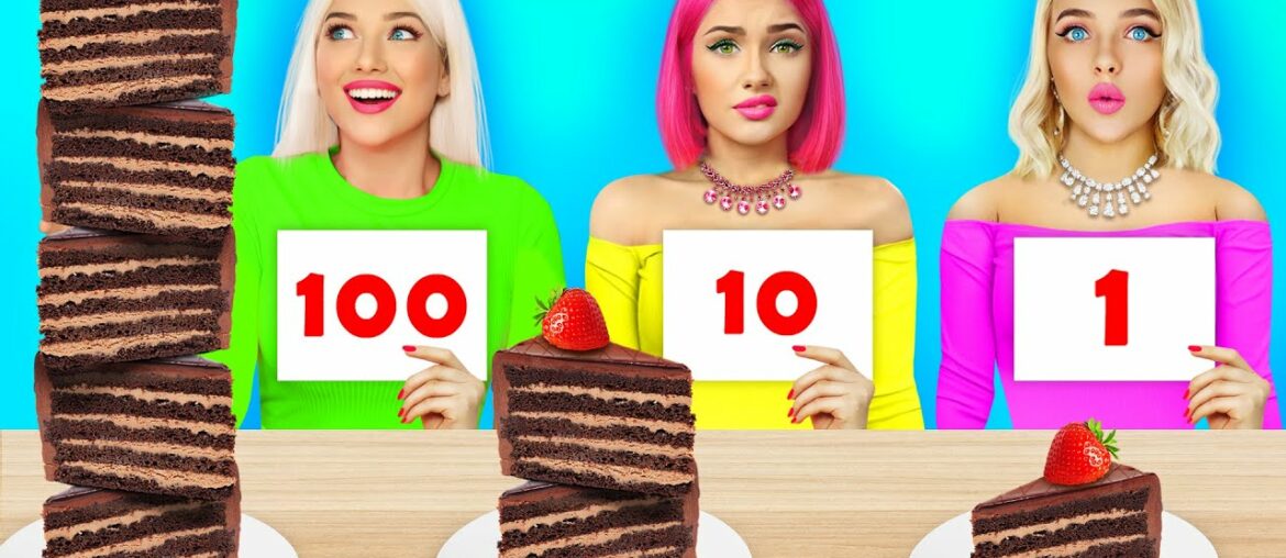 100 Layers of Chocolate Food Challenge | Epic Battle With Sweets For 24 HRS by RATATA CHALLENGE