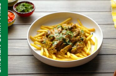 Chicken Curry Fries | French Fries with Indian Curry | Crispy Saucy Loaded Chips Recipe