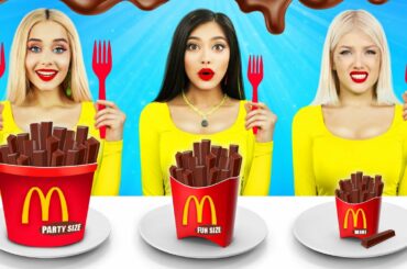 Big, Medium and Small Chocolate Food Challenge | Eating Sweets & Giant VS Tiny Chocolate by RATATA