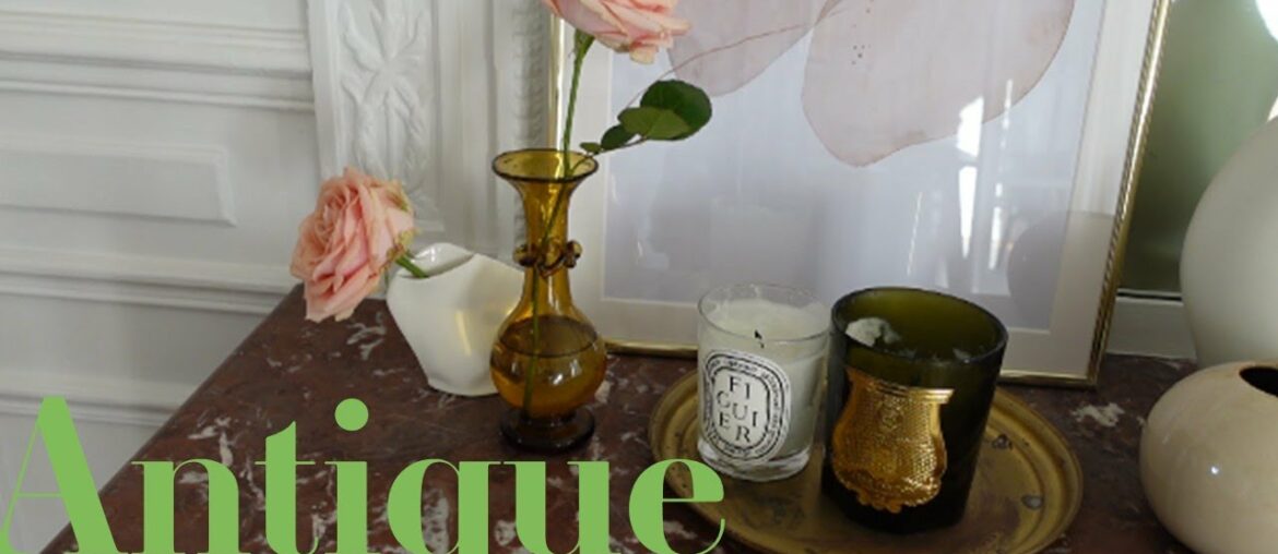 [Mom in Paris vlog]Antique shopping at weekend flea market | shop with me and flower artist Yurika