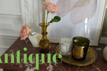 [Mom in Paris vlog]Antique shopping at weekend flea market | shop with me and flower artist Yurika