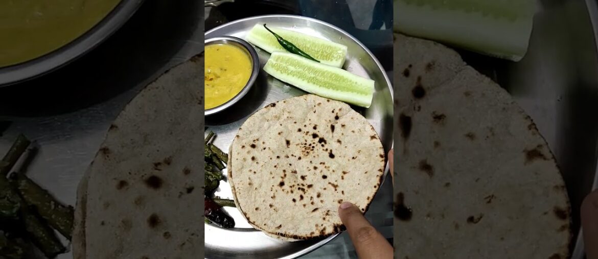 Indian food Kari roti with french beans sabzi