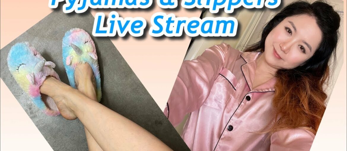 Pyjamas Fluffy Slippers Live - Pantyhose Tights Shoeplay Dangle Dangling Try On Review, Stockings