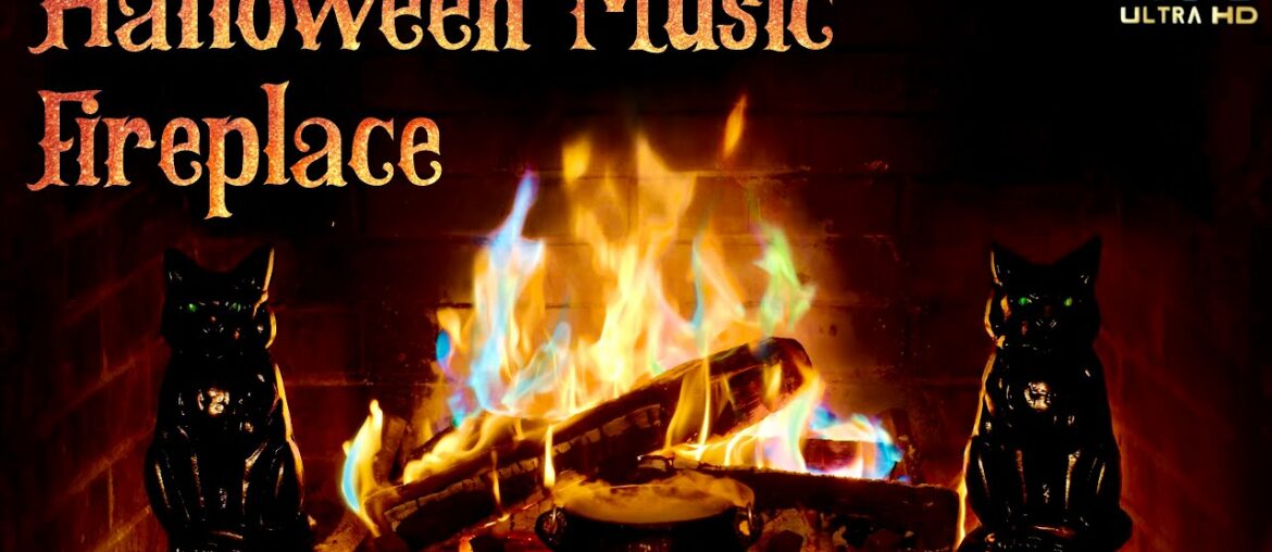 Halloween Music Instrumental Fireplace - Halloween Ambience Background - Spooky Music
