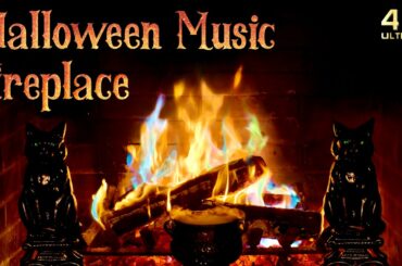 Halloween Music Instrumental Fireplace - Halloween Ambience Background - Spooky Music