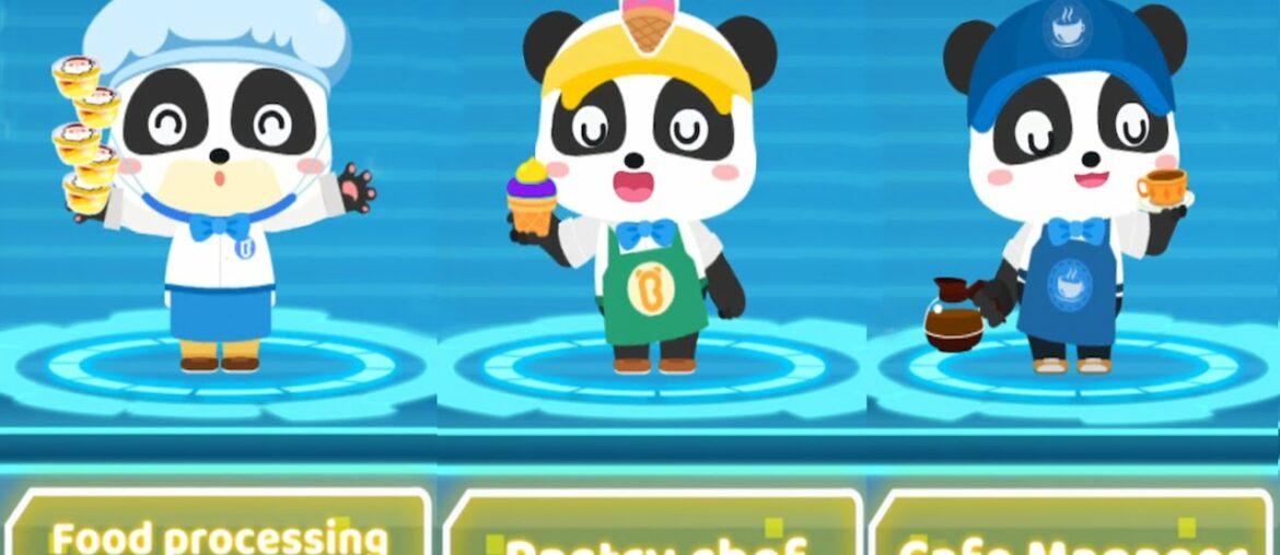 Baby Panda's Fun Professions – Become a Food Processing Worker, Pastry Chef & Cafe Manager – Babybus Baby Panda's Fun Professions - Become a Food Processing Worker, Pastry Chef & Cafe Manager - Babybus