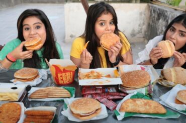 Eating Burger King Full Menu Finished In 5 Minutes Challenge | 5 Burger, Rice, French Fries, etc..