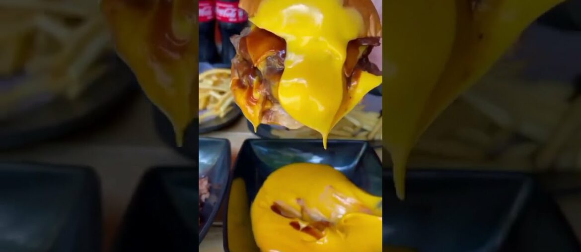 Thailand street food big burger full view with French fries yummy