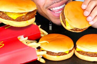ASMR MCDONALD'S CHEESEBURGERS MUKBANG FRENCH FRIES JERRY EATING NO TALKING