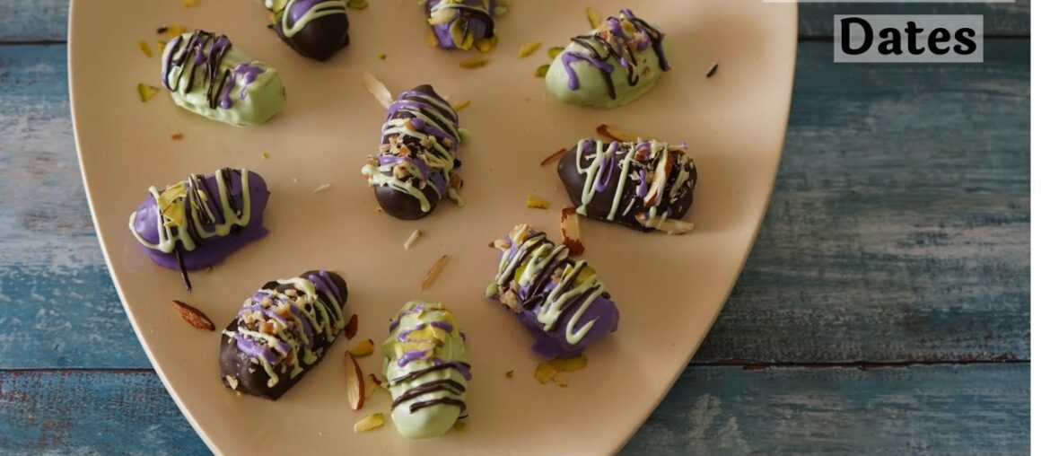 Chocolate Covered Dates | Assorted Chocolate Almond Dates | Designer Chocolate Dates Recipe