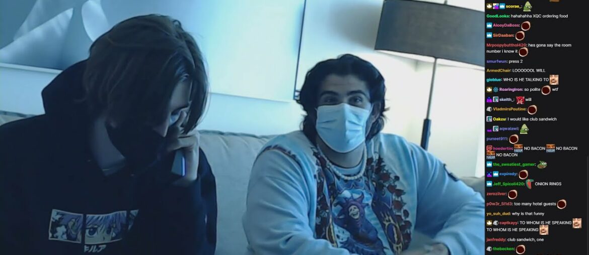 xQc ordering room service