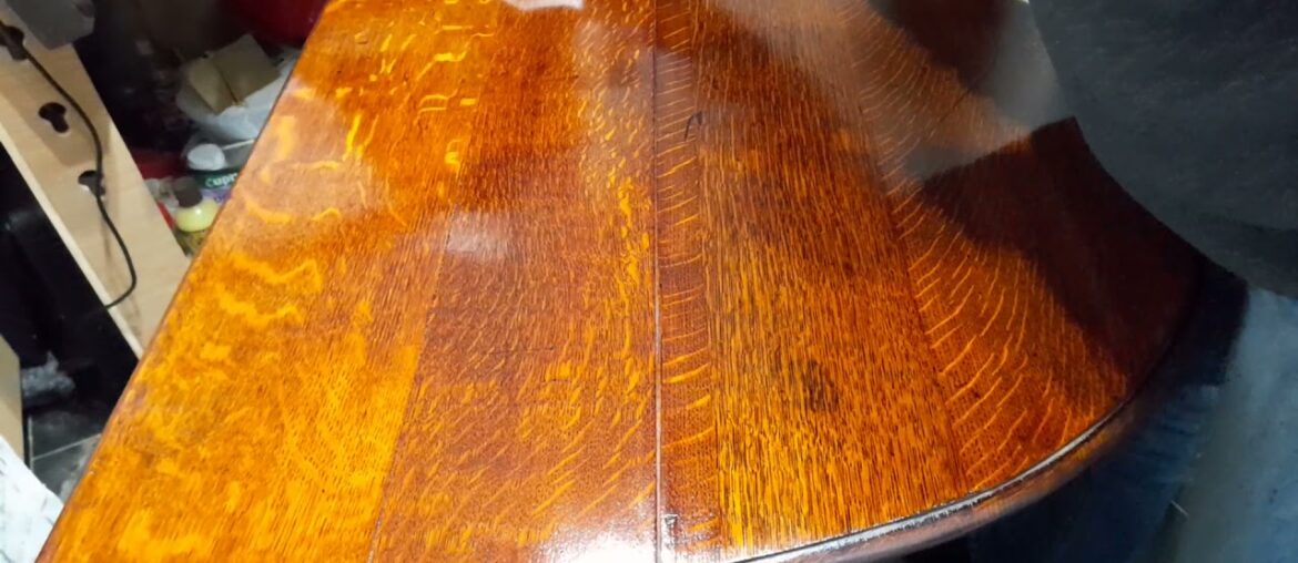 French Polishing a small dining table
