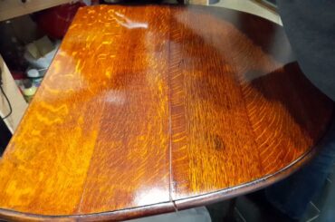 French Polishing a small dining table