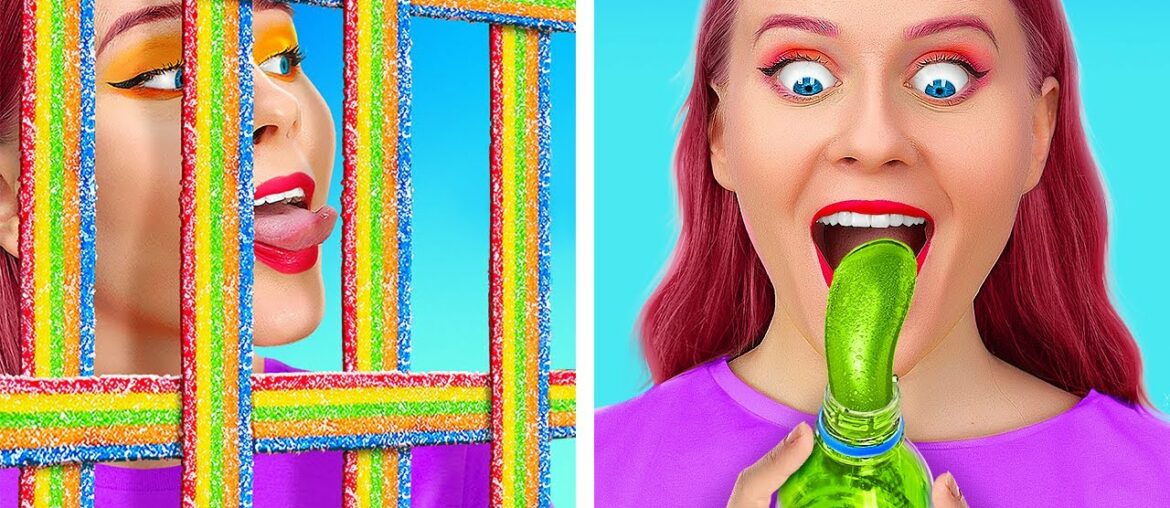 FAIRE ENTRER DE LA NOURRITURE ORIGINALEMENT || Astuces Scolaires et  Alimentaires par 123 GO! GOLD