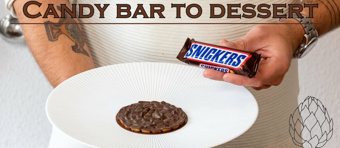 Candy bar to dessert - fine dining snicker dessert