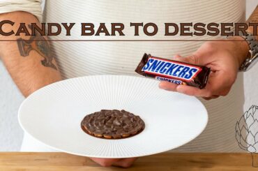 Candy bar to dessert - fine dining snicker dessert