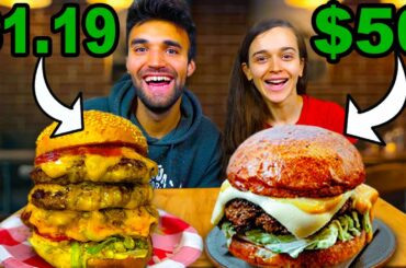 CHEAP Vs  EXPENSIVE BURGER ($1 vs $50) ft Living Bobby