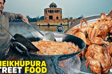 Street Food of Sheikhupura | Hiran Minar Story | Fish Fry, Desi Murgh, Charga | Pakistan Street Food