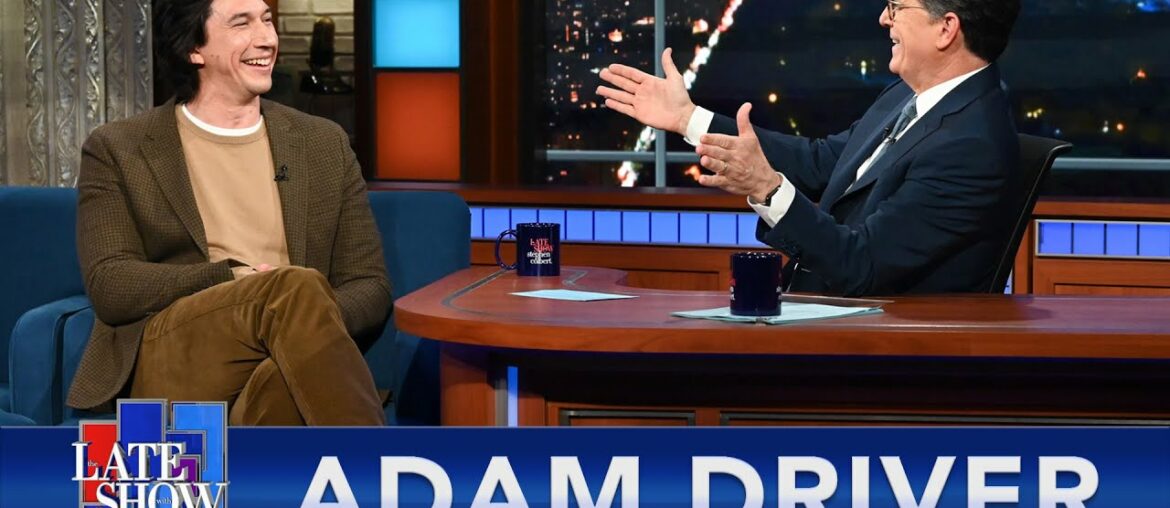Adam Driver Talks "House of Gucci," And Italian Food, With Stephen Colbert