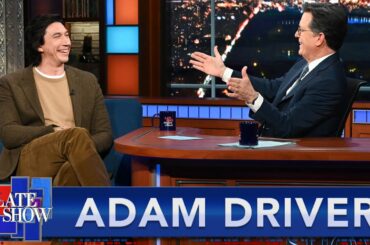 Adam Driver Talks "House of Gucci," And Italian Food, With Stephen Colbert