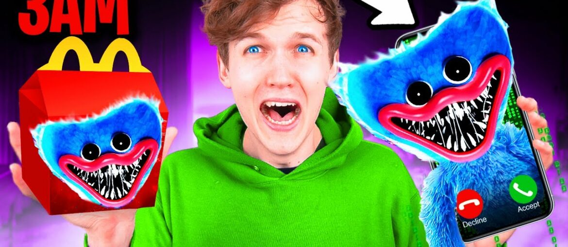 DO NOT ORDER POPPY PLAYTIME HAPPY MEAL FROM MCDONALDS AT 3AM!? (HUGGY WUGGY ATTACKED US)