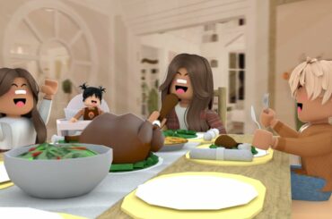Family Thanksgiving Dinner ! | Bloxburg Family Roleplay
