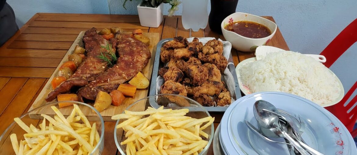 Spare ribs | Korean Fried Chicken | French Fries | Coca-cola | Sprite | Food Life
