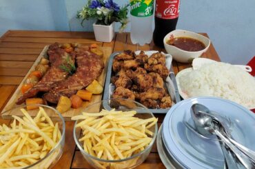 Spare ribs | Korean Fried Chicken | French Fries | Coca-cola | Sprite | Food Life